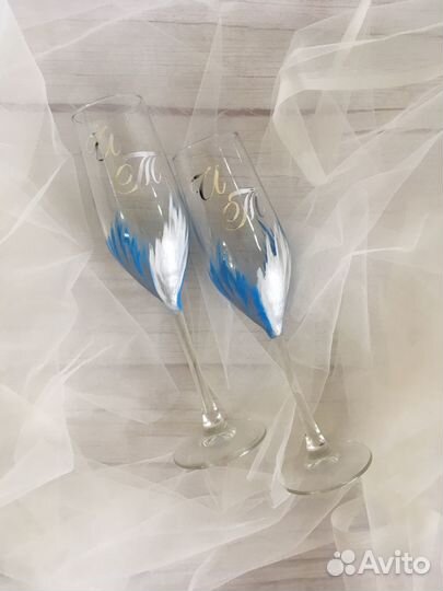 Свадебный набор голубые мазки