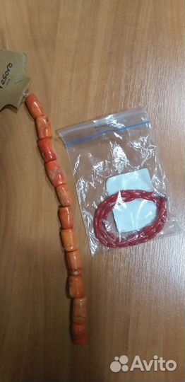 Бусины из натуральных камней Коралл, Аметист