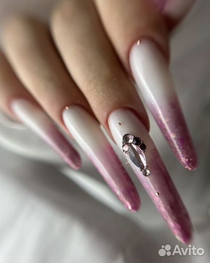 Гель лак Наращивание Выкладной френч