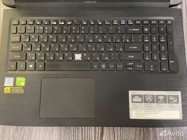 Ноутбук asus aspire 3 a315 53g