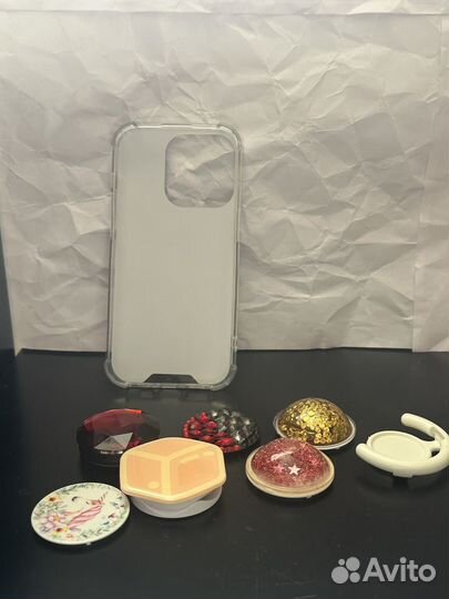 Зеркальный чехол на iPhone 14 pro и попсокеты