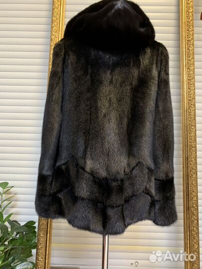 Шуба норковая с капюшоном 44 46