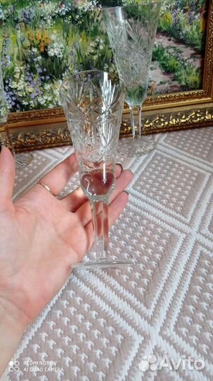 Хрустальные фужеры для шампанского СССР