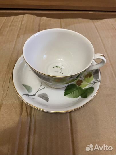 Чашка с блюдцем лфз Золотая орех