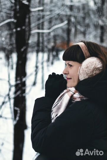 Наушники утеплённые меховые бежевые