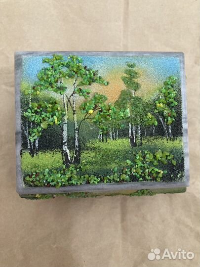 Шкатулка из натурального камня для украшений