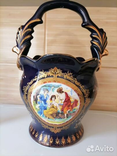 Ваза для фруктов (конфетница) кобальт