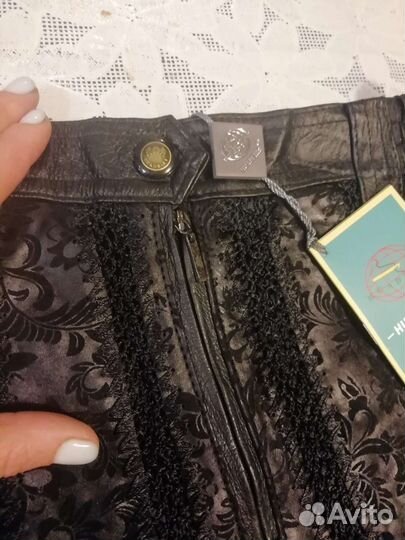 Новая кожаная юбка 57 см