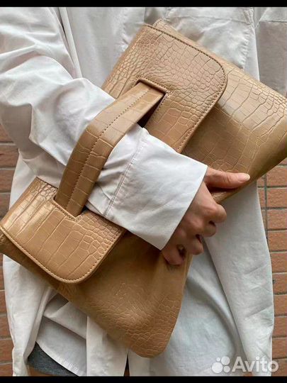 Клатч конверт большой мягкий на запястье, на плечо