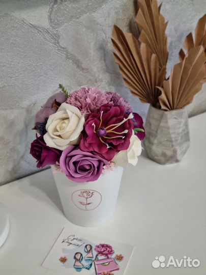 Букет-комплимент из мыльных цветов