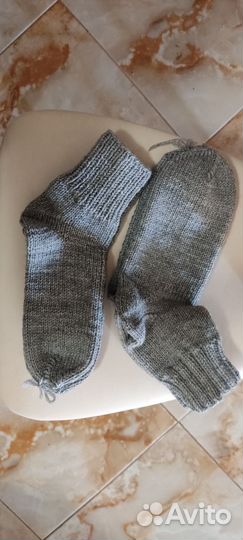 Носки шерстяные, ручной вязки