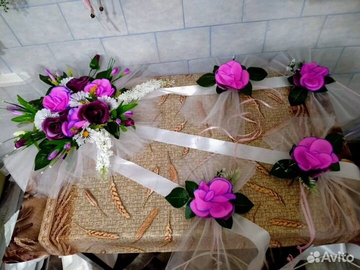 Украшения на машины на свадьбу