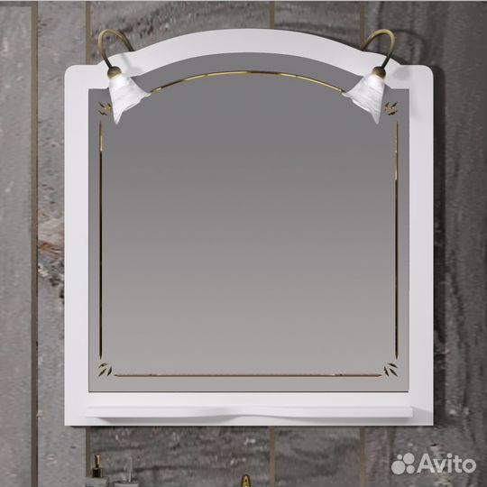 Зеркало Opadiris Лоренцо 100 белый мат с выкл