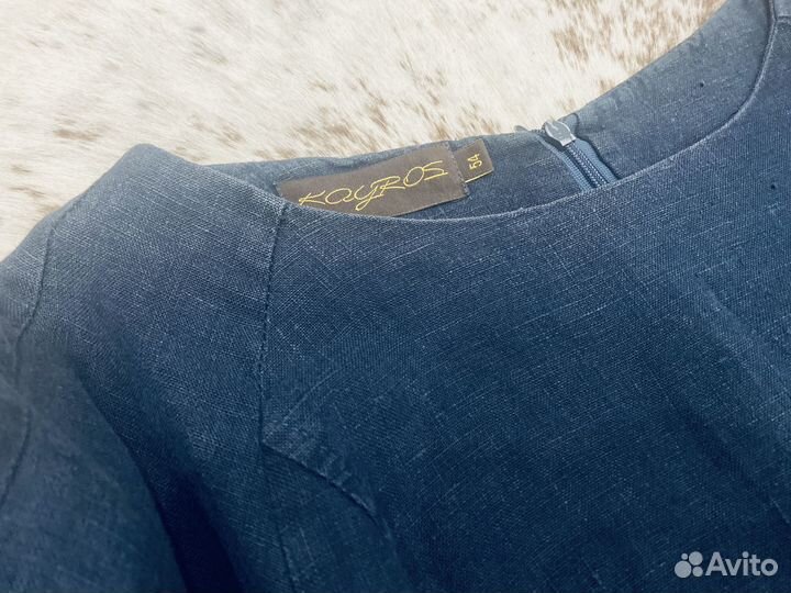 Льняное синее платье Kayros