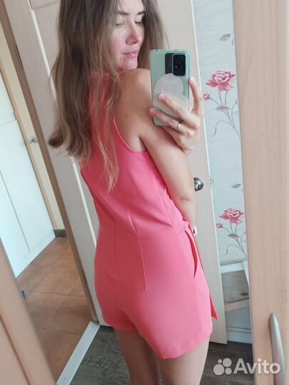 Коралловый женский комбинезон 44/46 Stradivarius