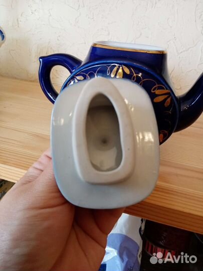 Заварочный чайник кобальтовый. Гжель