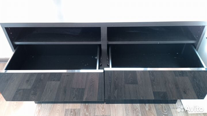 Тумбы икеа Бесто черные лак
