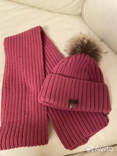 Комплект шапка и шарф для девочки 10-12 лет