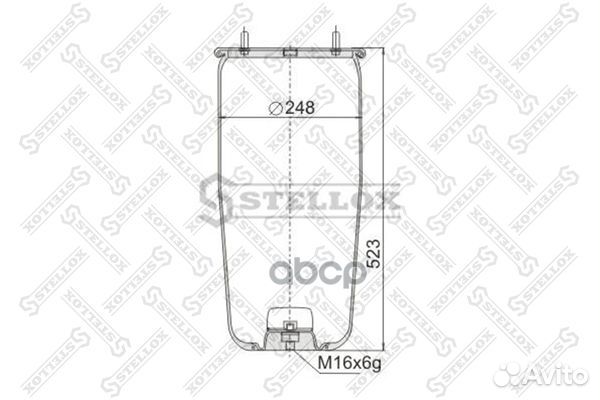 Пневмопод.без стак. 941MB h523 2шп.M12смещ.25