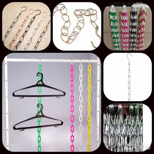 Цепи металлические и пластиковые для торговли