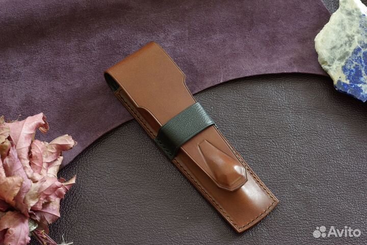 Чехол для ручки, карандаша. Кожа. Handmade