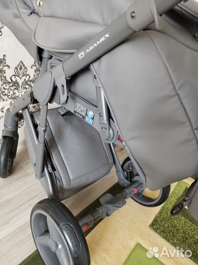Коляска 3в1 Adamex Luciano Deluxe Q102 Темно-серая