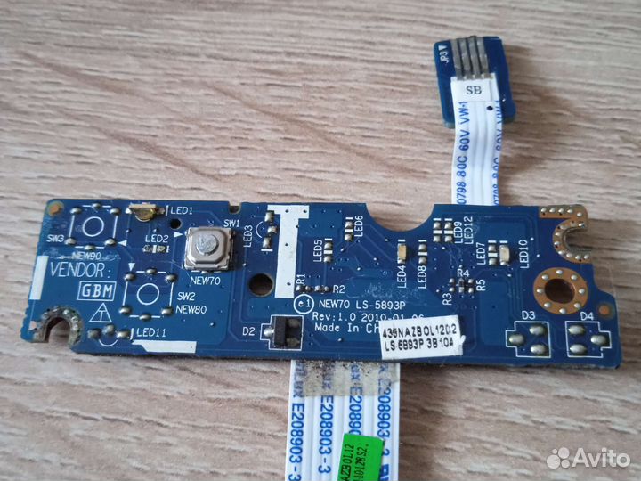 Плата кнопки включения Acer 5552G