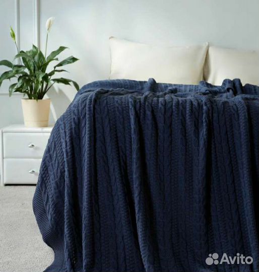 Плед покрывало 150х200 вязаный