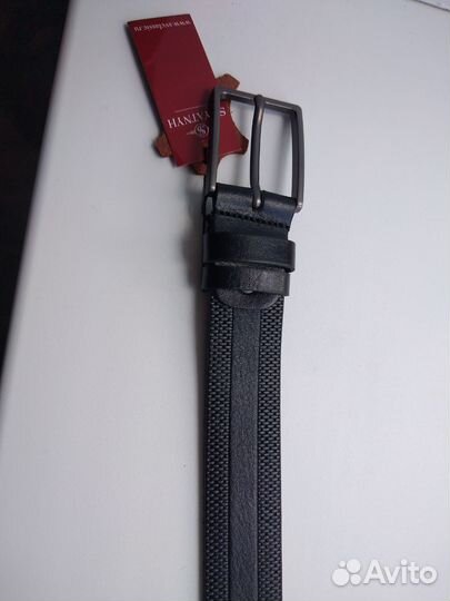 Мужской кожаный ремень коричневый. Новый