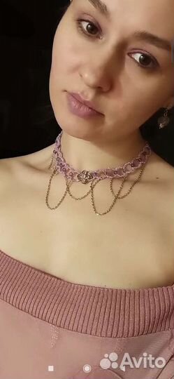 Чокер с аметистом винтаж
