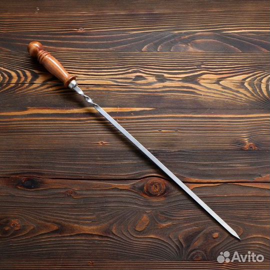 Шампур узбекский 61см, деревянная ручка, (рабочая