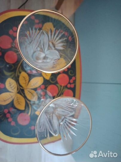 Хрустальные фужеры бокалы для шампанского СССР