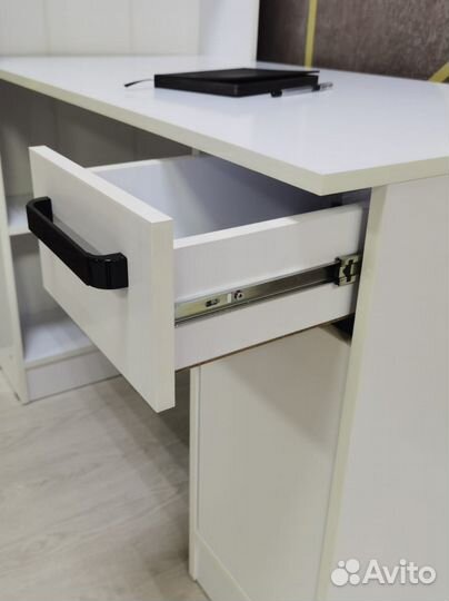 Стол письменный Лена спл-2 (Белый/Белый глянец)
