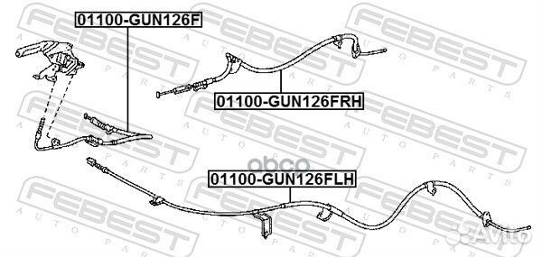 Трос ручного тормоза правый 01100GUN126RH Febest