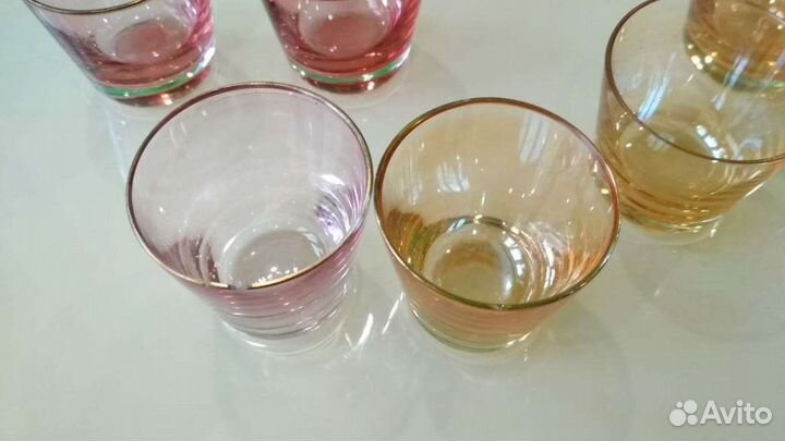 Стопки из цветного стекла 3 шт