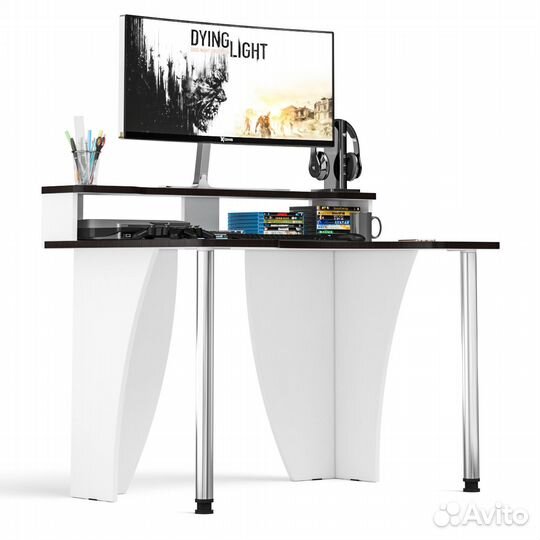 Игровой компьютерный стол с надстройкой С-мд-ск2Н