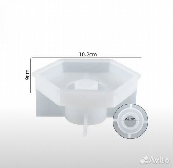 Шестигранная силиконовая форма для подсвечника