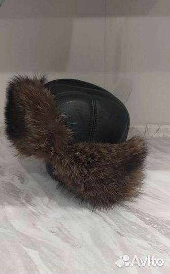 Мужская шапка енот мех