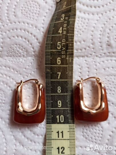 Серьги с янтарем