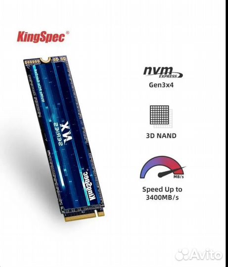 SSD M2 nvme Kingspec 256GB новый