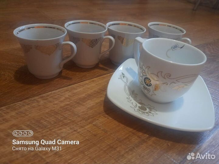 Чашка с блюдцем,стопки из ссср,селедочницы