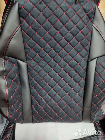 Чехлы Шевролет Лачетти Франт алькантара с красным