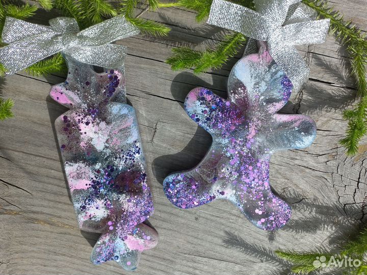 Елочные игрушки из эпоксидной смолы