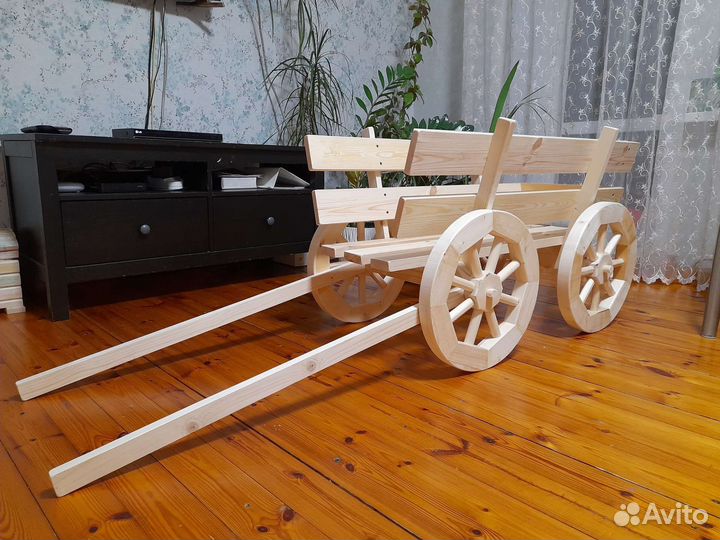 Телега для сада декоративная