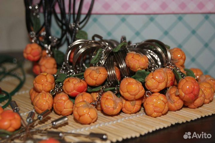 Сувенирная продукция. Морошка. Ягоды. Брелоки