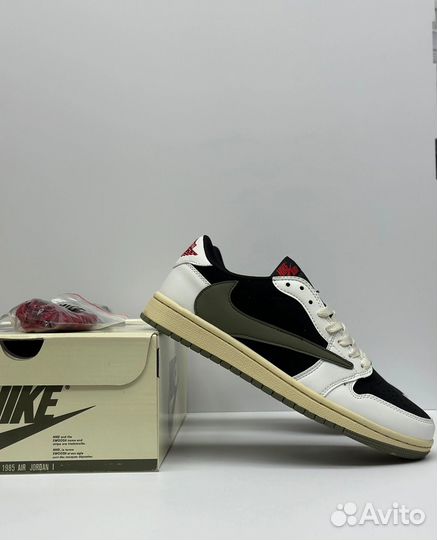 Кроссовки Nike air Jordan 1 low travis scott olive