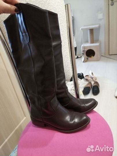 Сапоги осень весна женские 37 натуральная кожа