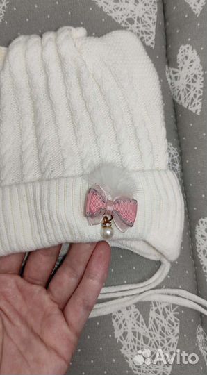 Шапка русбубон(3-6 мес) + little star(40)