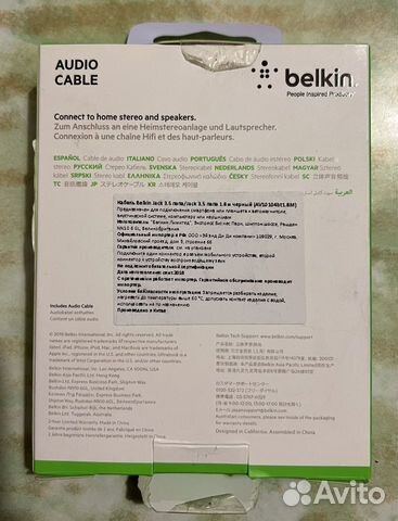 Аудиокабель AUX Belkin 3,5-3,5 1,8 м объявление продам