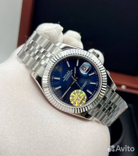 Rolex Datejust steel blue часы